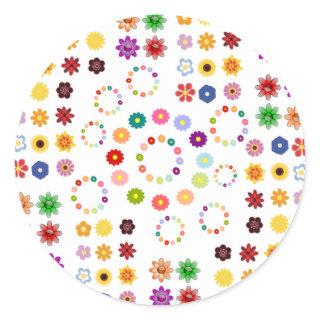 Many Flowers Classic Round Sticker