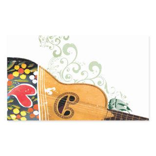 Many Symbols of Portugal - Portuguese Guitar Rectangular Sticker