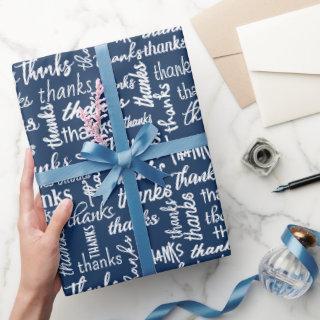 Many Thanks Text On Navy Blue