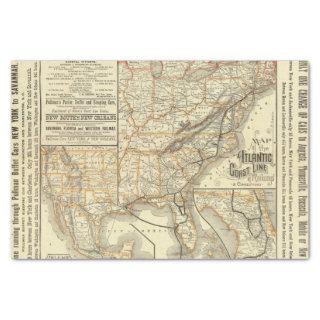 Map Atlantic Coast Line Tissue Paper