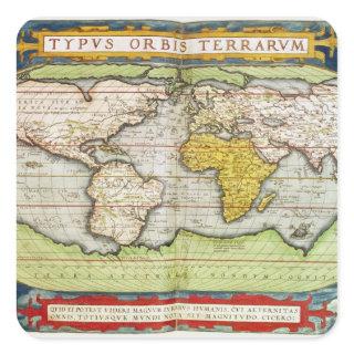 Map charting Sir Francis Drake's Square Sticker