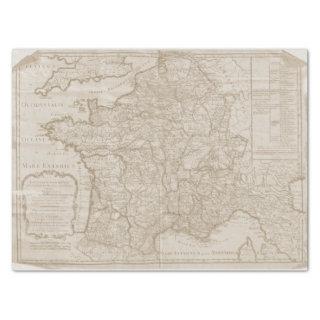 Map France Vintage Decoupage Tissue Paper