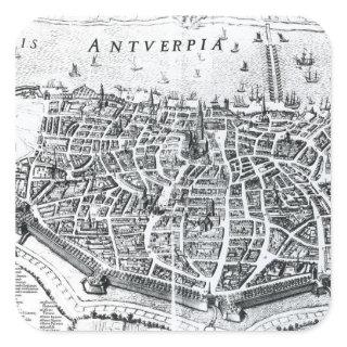 Map of Antwerp Square Sticker