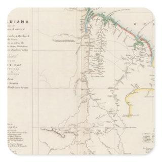 Map of British Guiana Square Sticker