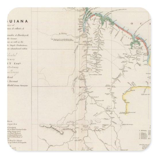 Map of British Guiana Square Sticker