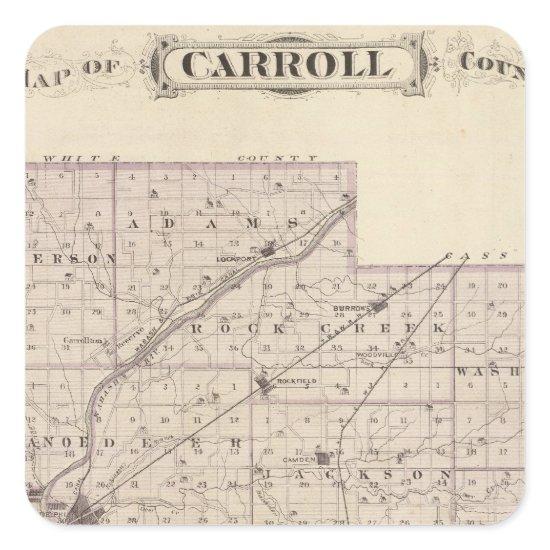 Map of Carroll County Square Sticker