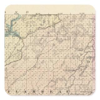 Map of Chippewa County northern part Square Sticker