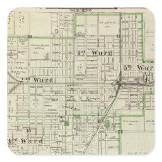 Map of Decatur City, and Sullivan and Macon Square Sticker
