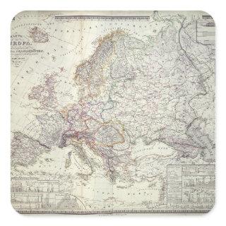 Map of Europe, 1841 Square Sticker