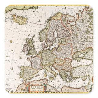 Map of Europe 4 Square Sticker