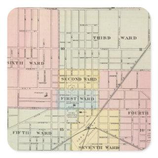 Map of Galesburg City, and Monmouth and Aledo Square Sticker