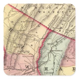 Map of Grant, Hardy counties Square Sticker