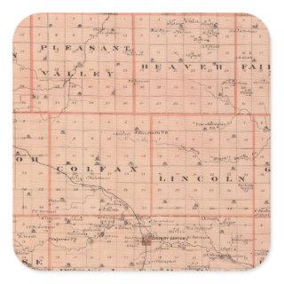Map of Grundy County, State of Iowa Square Sticker