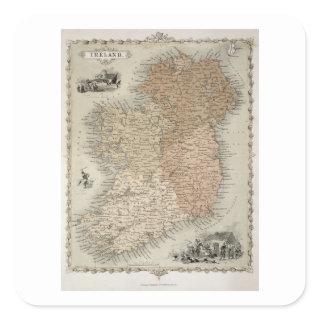 Map of Ireland, published c.1850 (hand-coloured en Square Sticker
