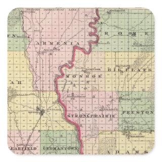 Map of Juneau and Adams counties Square Sticker