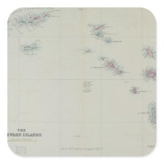 Map of Leeward Islands Square Sticker