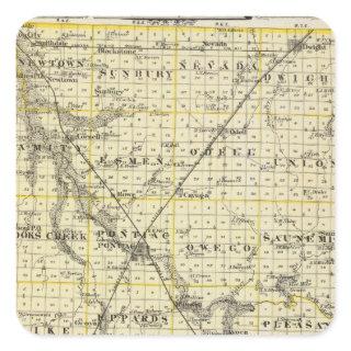 Map of Livingston County and Pontiac Square Sticker
