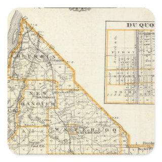 Map of Monroe County, DuQuoin and Waterloo Square Sticker