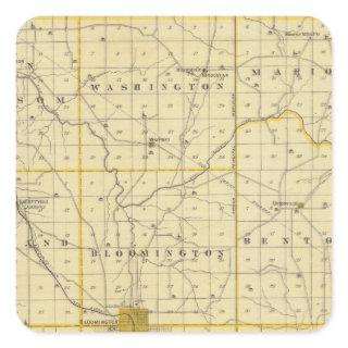 Map of Monroe County Square Sticker