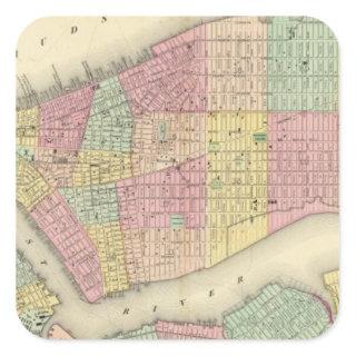 Map Of New York And The Adjacent Cities Square Sticker