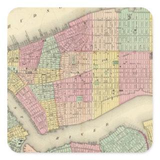 Map Of New York And The Adjacent Cities Square Sticker