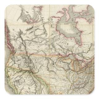 Map of North America 4 Square Sticker