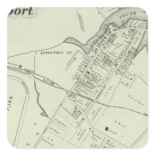 Map of Oceanport, NJ Square Sticker
