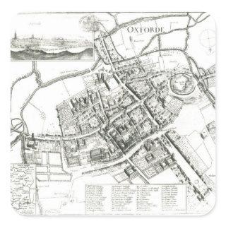 Map of Oxford, 1643 Square Sticker