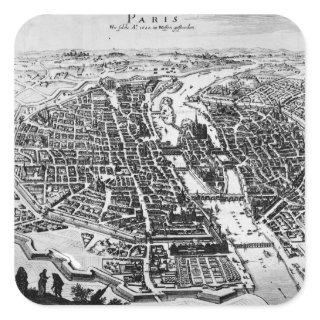Map of Paris, 1620 Square Sticker