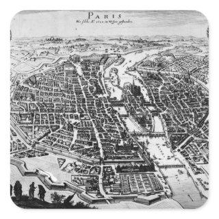 Map of Paris, 1620 Square Sticker