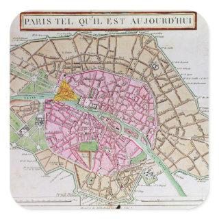 Map of Paris, June 1800 Square Sticker