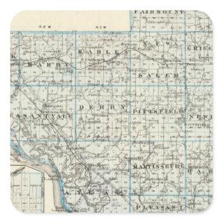 Map of Pike County and Pittsfield Square Sticker