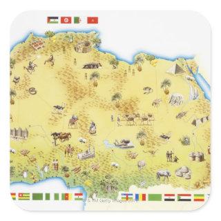 Map of South Africa 2 Square Sticker