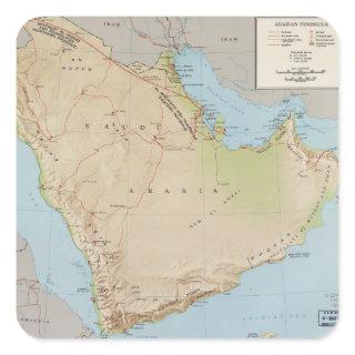 Map of the Arabian Peninsula (1969) Square Sticker