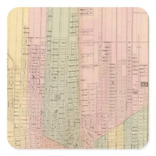 Map of the City of Detroit Square Sticker