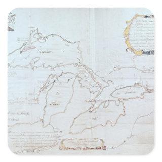 Map of the Great Lakes Square Sticker