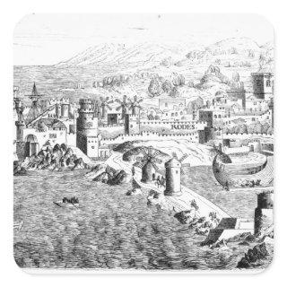 Map of the Island of Rhodes Square Sticker