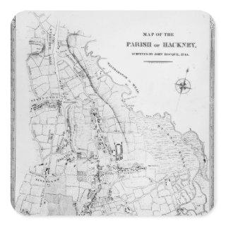 Map of the Parish of Hackney Square Sticker