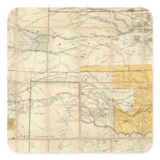 Map Of The States Of Kansas And Texas Square Sticker