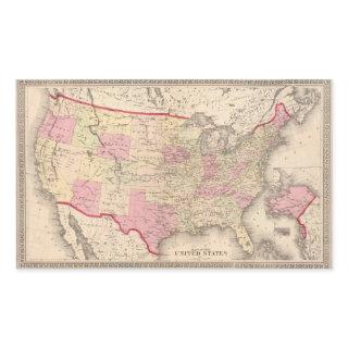 Map of the United States 5 Rectangular Sticker