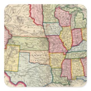 Map Of The United States, And Territories Square Sticker