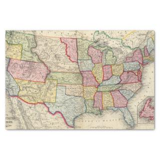 Map Of The United States, And Territories Tissue Paper