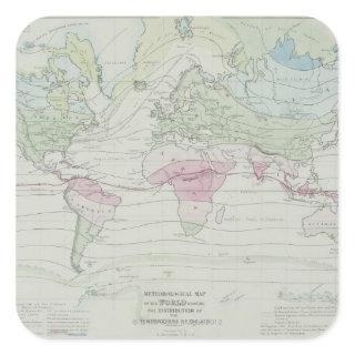 Map of the World 8 Square Sticker