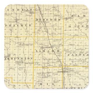 Map of Wayne County Square Sticker