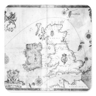 Map showing the route of the Armada fleet Square Sticker