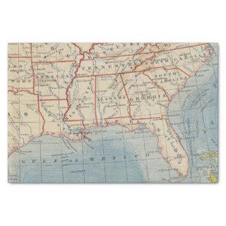 Map Southeastern United States 1888 Tissue Paper