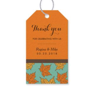 Maple Leaf Pattern Autumn Wedding Favor Gift Tags