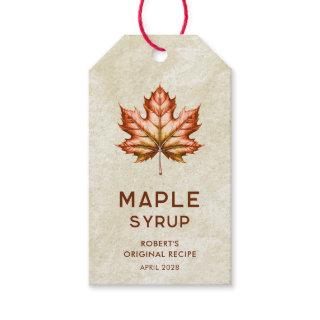 Maple syrup label with leaf