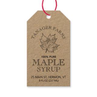 Maple Syrup Nutrition Facts Grade/Season Checklist Gift Tags