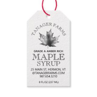 Maple Syrup Nutrition Facts Grade/Season Checklist Gift Tags
